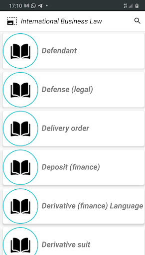 Android application International Business Law screenshort