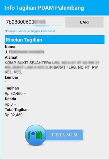 Info Tagihan PDAM Palembang Screen 2