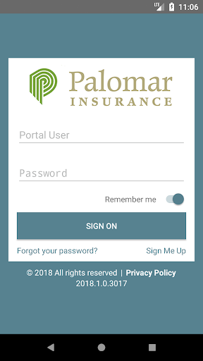 Android application Palomar Customer Portal screenshort