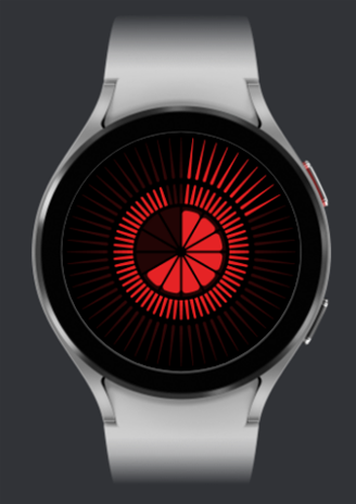 Tempus Red Android Watch Face Screen 2