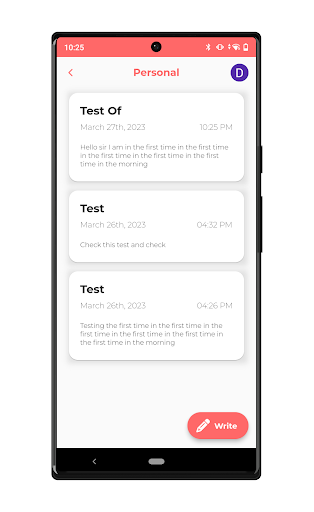 Thoughts – Your Personal Diary Screen 3