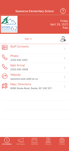 Android application Saseenos Elementary School screenshort