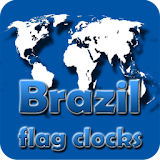 Brazil flag clocks icon
