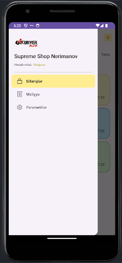 Android application Kuryer Aze - Mağazalar üçün screenshort