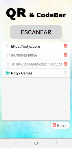 Android application QR Lector screenshort