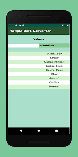Simple (SI) Unit Converter Screen 2