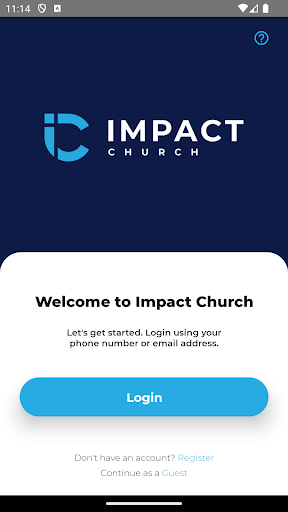 Android application Impact Church screenshort
