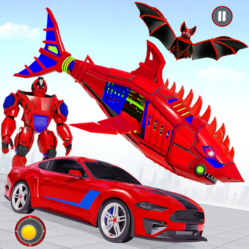 Prenesi Shark Robot Car Transform Game APK