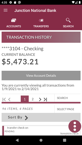 Junction National Bank Mobile Screen 3