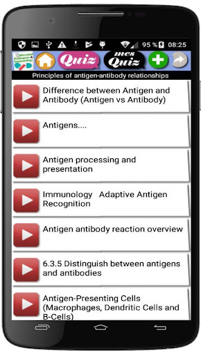Android application Microbial Pathogens and Immuno screenshort
