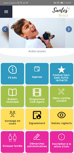 Android application Santes, ma ville screenshort