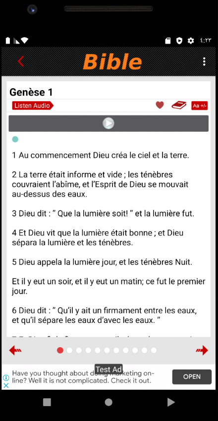Bible catholique Crampon Audio Screen 1