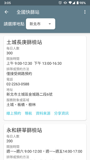 防疫資訊站 - 實聯制掃描、確診資訊、全國快篩站、口罩資訊地 Screen 2