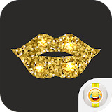 Celebrity Gold Lips Makeup icon