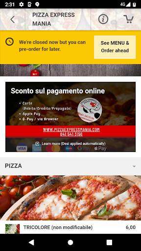 Pizza Express Spinea Screen 3