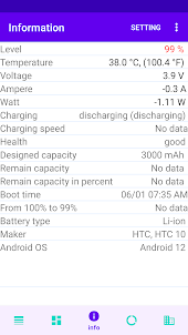 Battery health and monitor