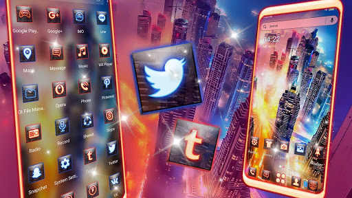 Android application City Night TopView Theme screenshort