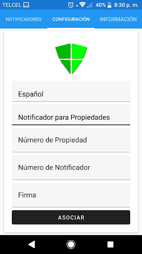 Android application Notificar y Proteger screenshort