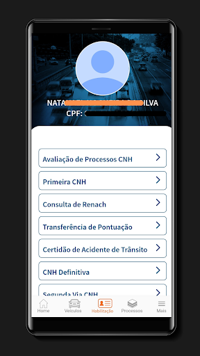 Android application Detran GO ON screenshort