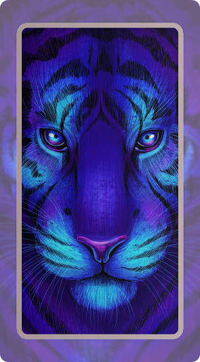 Blue Neon Tiger Wallpaper