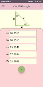 45 45 90 Triangle Calculator