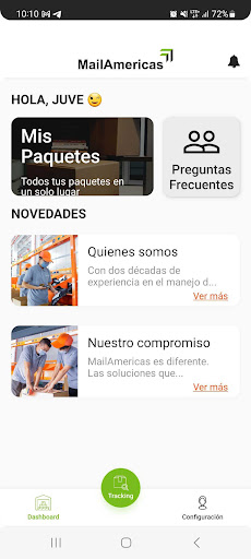 Android application MailAmericas App screenshort
