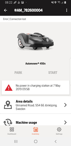Screenshot of Husqvarna Fleet Services