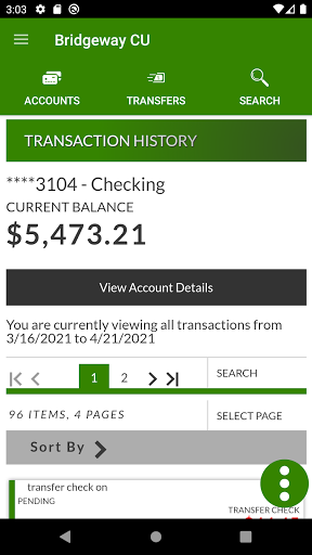 Bridgeway Credit Union Screen 3