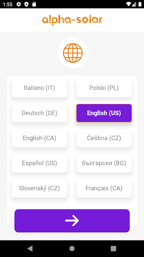 Android application ALPHA-SOLAR screenshort