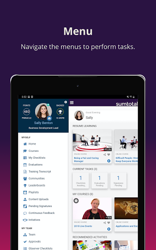 Screenshot of SumTotal Mobile