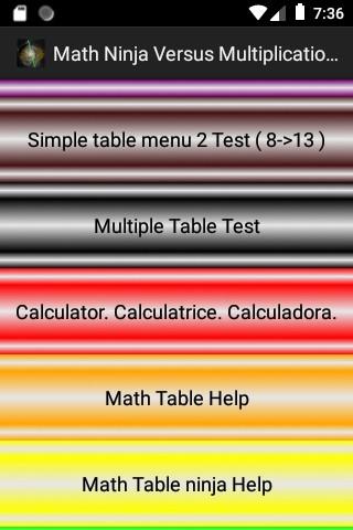 Android application Math Ninja Vs Multiplication L screenshort