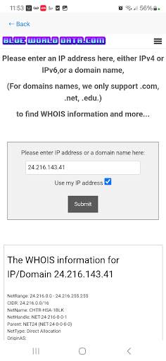 Blue World Data - IP lookup