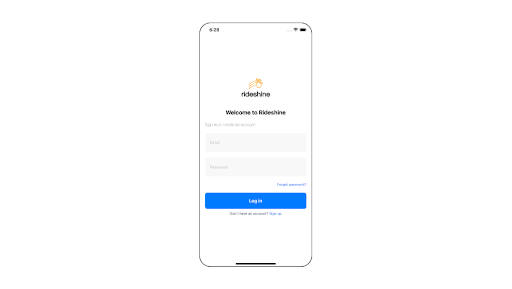 Android application Rideshine screenshort