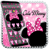 Pink Black Minny Bow Theme icon