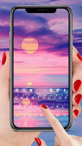 Android application Ocean Sunset Keyboard Backgrou screenshort
