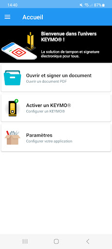 Android application KEYMO screenshort