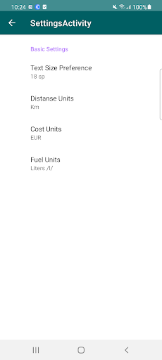 Fuel Cost Calculator /FCC Pro/ Screen 3