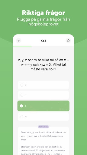 Android application Högskoleprovet 2.0 screenshort