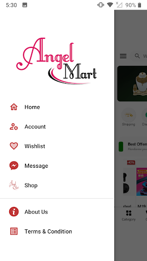 Android application Angel Mart screenshort