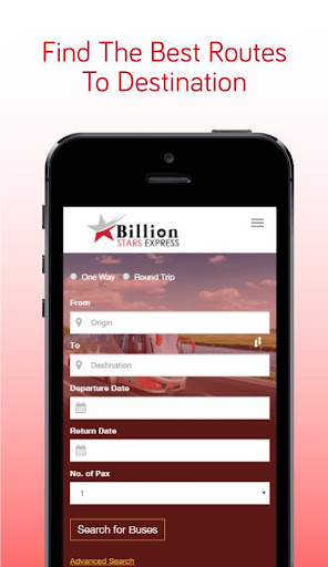 Android application Billion Stars Express Bus Tick screenshort