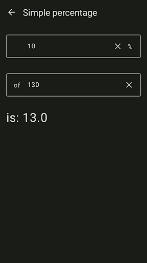 Percentage Calculator Screen 2
