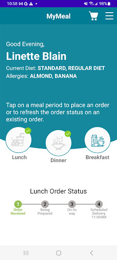 Android application MyMeal by CompassOne screenshort
