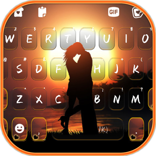 Sunset Couple Love Keyboard Ba logo