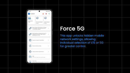 Android application Force LTE/5G screenshort