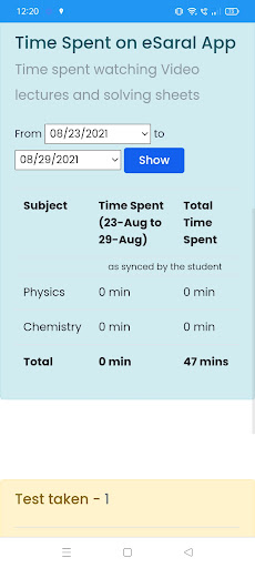 eSaral Parents App Screen 3