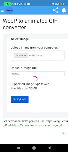 Webp to gif Screen 2