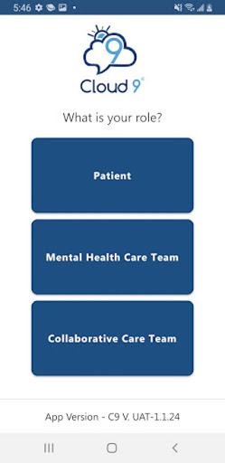 Android application Cloud 9 Collaborative Care screenshort