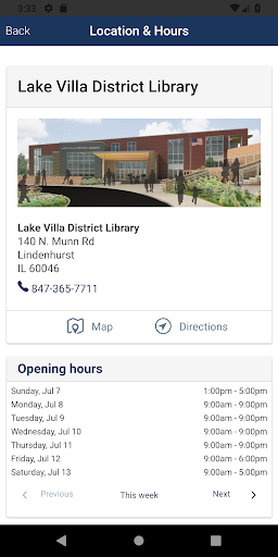Lake Villa District Library Screen 2