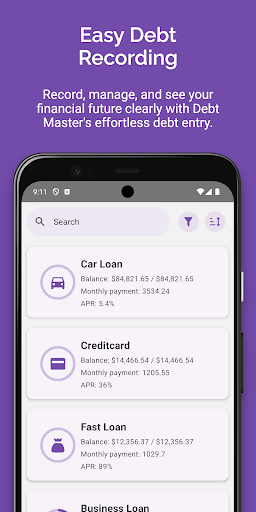 Debt Tracker Master Screen 3