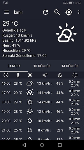 Android application Hava Durumu - EgeTahmin screenshort